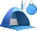 Pop Up Beach Tent –for 2-3 Person UPF 50+ UV Sun Protection Beach Shade Beach Tent Pop Up Sun Shelter with Carry Bag and Tent Stakes for Beach, Park, Camping (Large)
