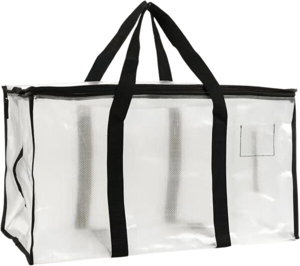 Camping Storage Bag, Organizer, Moving & Dorm, Decoration Storage, Fabric Container, Blanket and Toy, Travel Bag. 15"x27"x13" Woven Polypropylene Material with Lockable Zippers.