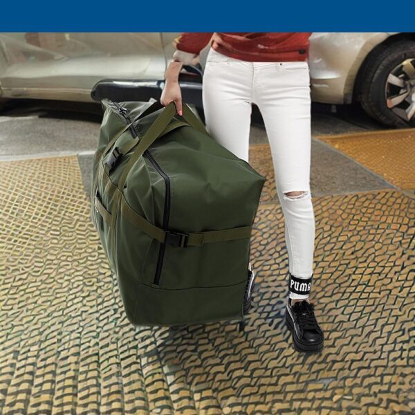 Large Duffel Bag, Waterproof Carry on Weekend Overnight Storage Bag over Luggage for Airline, Travel, Camping, Moving - Image 2