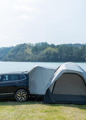 6 Person SUV Tent for Camping, Double Layer PU3000mm and UPF 50+ UV Waterproof Car Tents, Includes Rainfly and Storage Bag, 10FT L x 10FT W