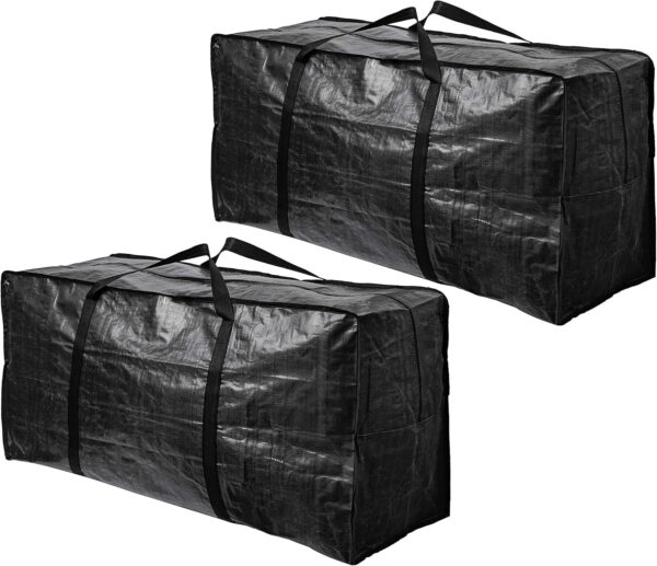68.5 GAL 2 Pack XXL Jumbo Extra Large Heavy Duty Stronger Handles Storage Bags Moving Totes Zippered Reusable Wrap Around Handle Storage Totes
