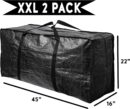 68.5 GAL 2 Pack XXL Jumbo Extra Large Heavy Duty Stronger Handles Storage Bags Moving Totes Zippered Reusable Wrap Around Handle Storage Totes
